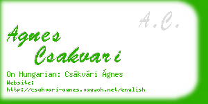 agnes csakvari business card