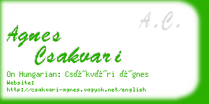 agnes csakvari business card